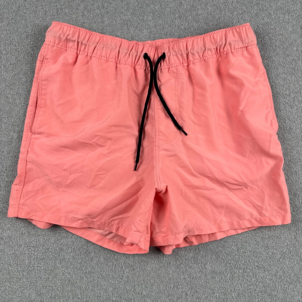 ASOS Swim Trunks Mens XS Pink Solid Elastic Waist Drawstring Short